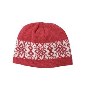 Vintage Lands End Wool Winter Beanie Hat Fair Isle Nordic Ski OSFM Made In USA